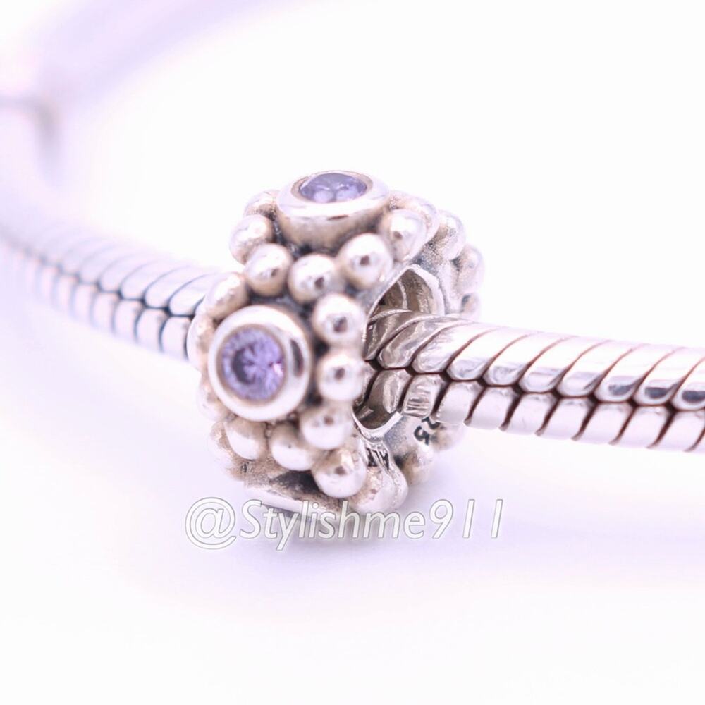 Authentic PANDORA Her Majesty Spacer with Purple Zirconia - 791122ACZ
